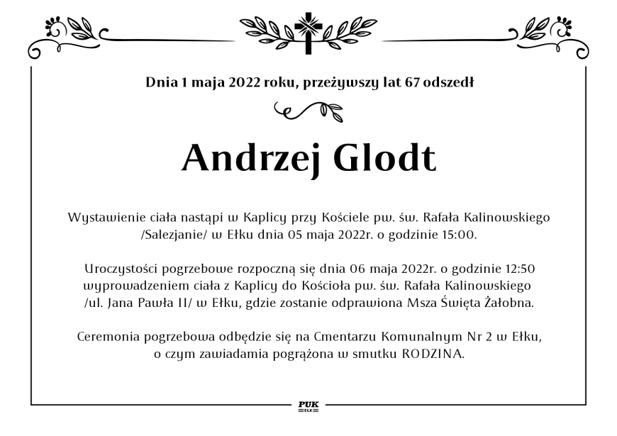 Andrzej Glodt - nekrolog